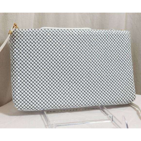 Vintage Glam Whiting & Davis Metal Mesh Evening Bag White - Picture 7 of 16